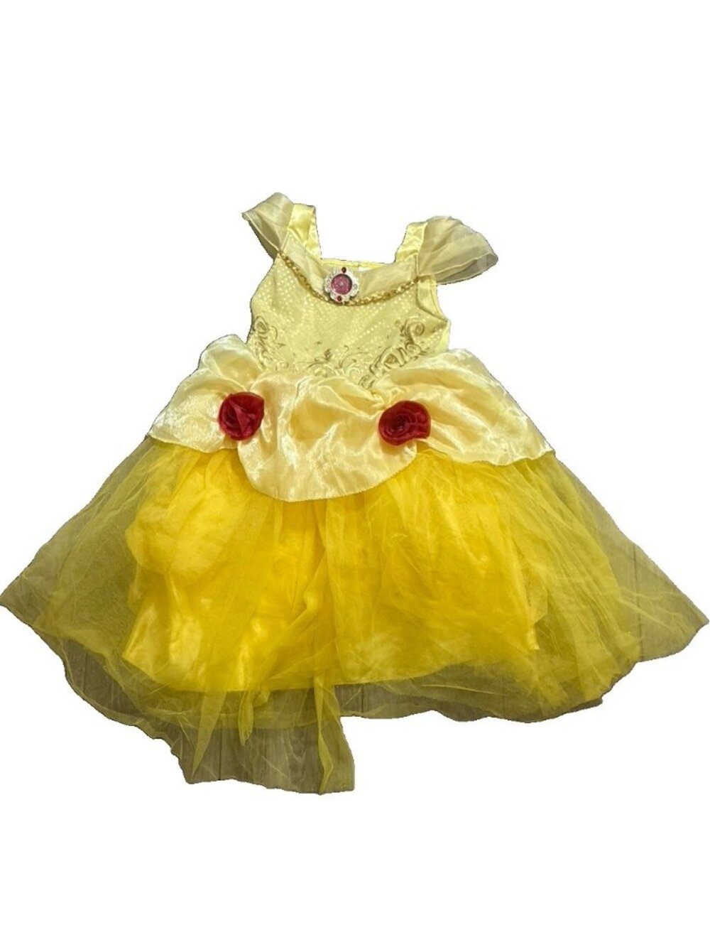 Disney Princess Belle Beauty & Beast Yellow Costume Dress Girls Size 5-6